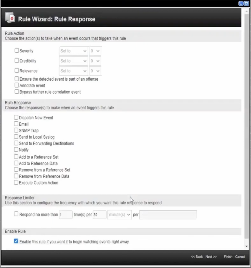 QRadar rule response